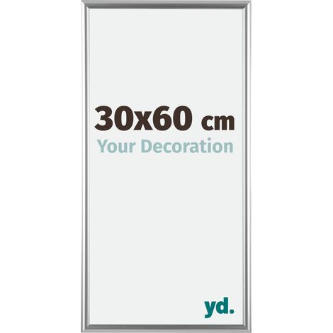 yd. - Cadre photo 30x60 - Argent - Plastique - Bordeaux