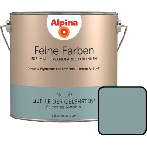 Alpina Feine Farben No. 39 Quelle der Gelehrten 2,5 L gelassenes mittelblau edelmatt Wandfarbe (1/3)