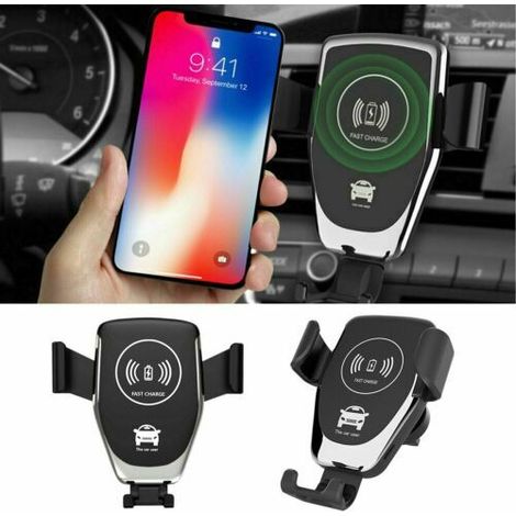Qi-kabelloses Autoladegerät mit automatischer Befestigung, Handyhalterung mit Lüftungsschlitzclip