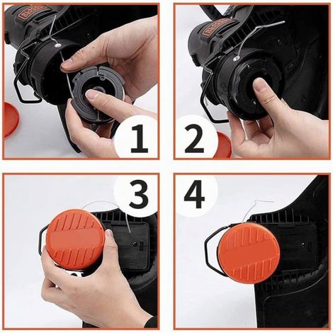 Lot De 6 A6481 A6485 Têtes De Rotofil Pour Coupe-Bordures Black Decker Stc1820Cm Stc1820Pc Stc1820Epc Stc1840Epc St5530 St182[G1] (1/4)
