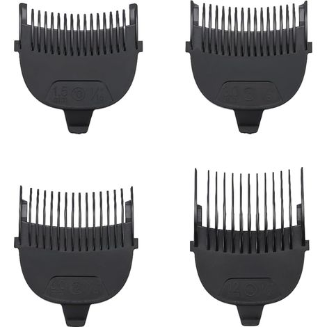 Replacement Comb Set Compatible with Remington Shortcut HC4240, HC4250, HC4300 - Trimmer Accessories for Precise Haircuts (1/16", 1/8", 1/4", 1/2") - 4 Pieces
