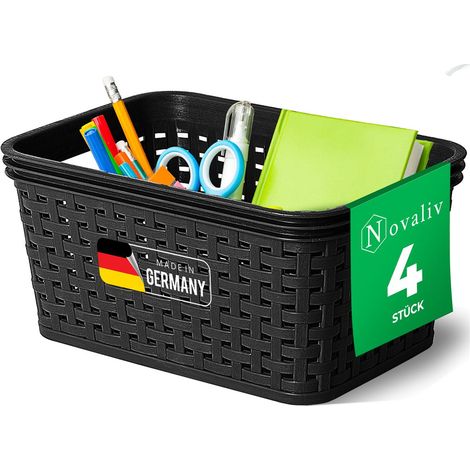 4x Novaliv Aufbewahrungsbox 4x Aufbewahrungskorb Rattan (1/5)