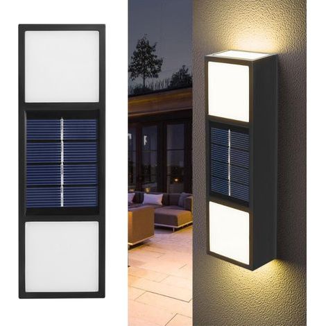 Lumière solaire extérieure LED étanche, projecteur mural solaire pour porte d'entrée, jardin, garage et terrasse (1/5)