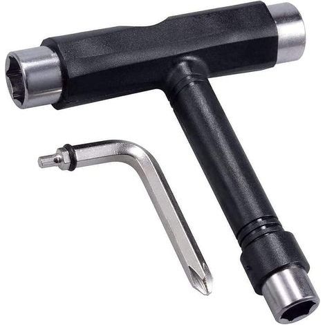CSPARKV Outils de Skate, Outils de Skateboard Multifonction en Forme de T, avec Clé Allen avec Tournevis Cruciforme en L, Utilisé pour Le Débogage et la Maintenance du Skateboard (1/5)