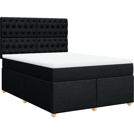 Maison Exclusive - Boxspringbett mit Matratze Schwarz 160x200 cm