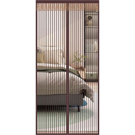 Moustiquaire magnétique porte fenêtre 120x220cm anti-mouches insectes rideau aimanté auto-fermant bande adhésive maille très fine installation facile sans perçage (1/5)