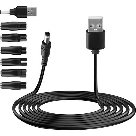 Lot de 8 câbles de charge USB 5 V pour rasoir électrique, tondeuse à barbe, appareils de beauté, purificateur d'air, câble d'alimentation de rechange (1/5)