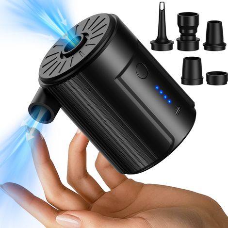 Sollbry Pompe à air électrique,portable, rechargeable, batterie 5000 mAh, pompe à air électrique pour matelas gonflable, pataugeoire, piscine,NOIR (1/5)