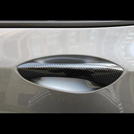 1 set of colors: Carbon fiber texture Material: Plastic car door handle cover protective shell decorative outer door pull (1/5)