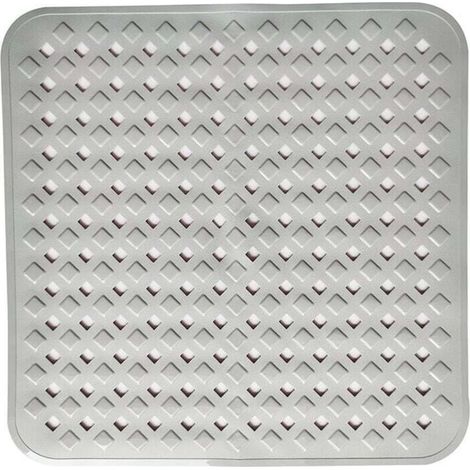 (Grigio) Tappetino doccia antiscivolo per pelli sensibili, 53 x 53 cm, XU, senza BPA, tappetino doccia antiscivolo antimuffa, tappetino da bagno lavabile in lavatrice - KZQ (1/4)