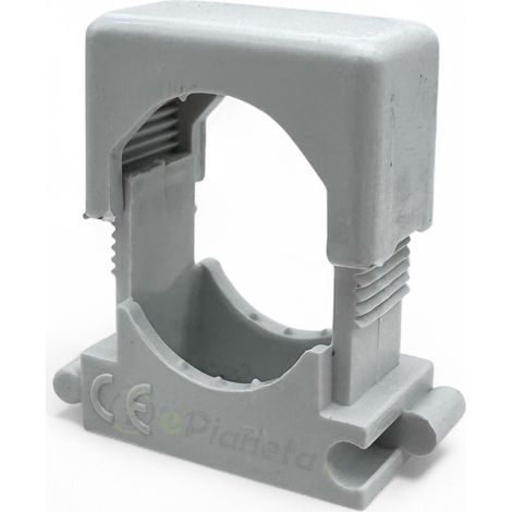 Clips morsetti fissatubo da 13 - 21 23 - 35 38 - 80 mm per fissaggio tubi rigidi o flessibili a scatto grigio RAL 7035  Ø 13-21 mm x 20pz
