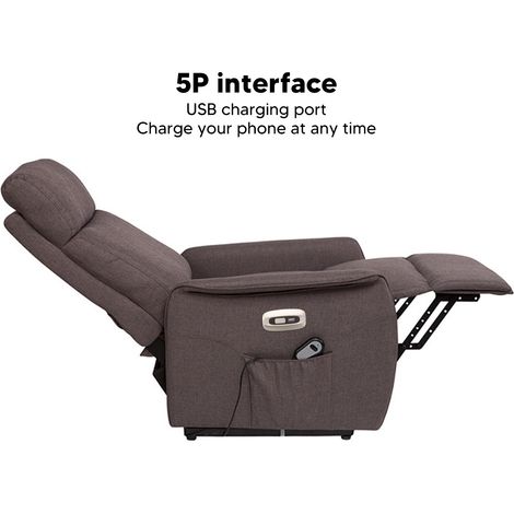 Ortviai Télécommande filaire pour fauteuil releveur électrique – 5 broches, 2 boutons, port USB intégré, 12-29 V (1/4)