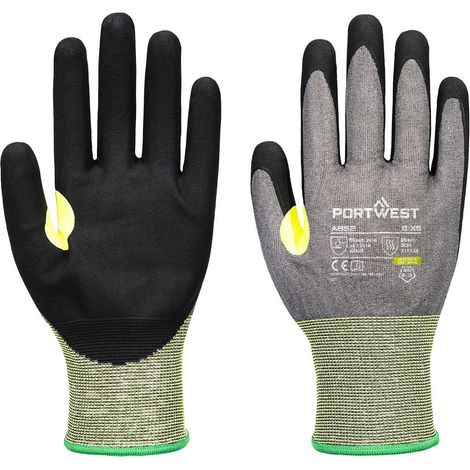 Guanto antitaglio Cs E21 nitrile - Taglia M - Grigio/nero - Portwest