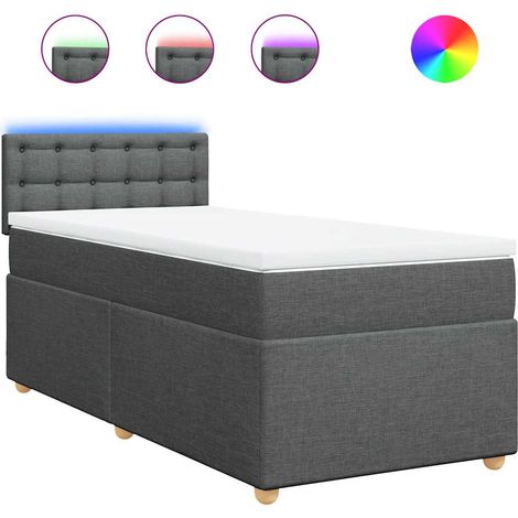 Maison Exclusive - Cama box spring con colchón tela gris oscuro 9 (1/5)