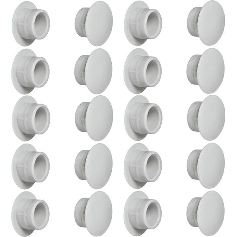 Cyclingcolors – Lot de 20 bouchons plastiques 15mm gris clair RAL 7035 – Cache trou pour finition soignée – Pour murs, cuisines et salles de bain