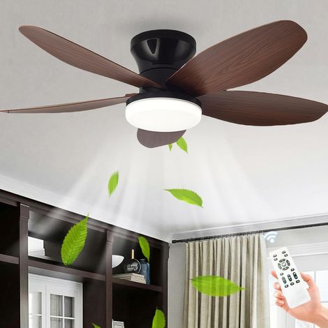 Deckenventilator mit LED-Beleuchtung, leisem Gleichstrommotor, Fernbedienung, 6 Geschwindigkeitsstufen, 3-farbig dimmbarem Licht, Sommer-/Winterfunktion, Timer, für Wohnzimmer, Schlafzimmer, Küche – 8 (1/5)