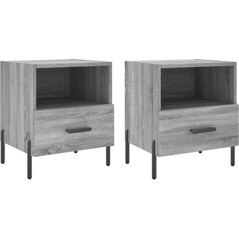 Maison Exclusive - Comodini 2 pz Grigio Sonoma 40x35x47,5 cm in Legno Multistrato