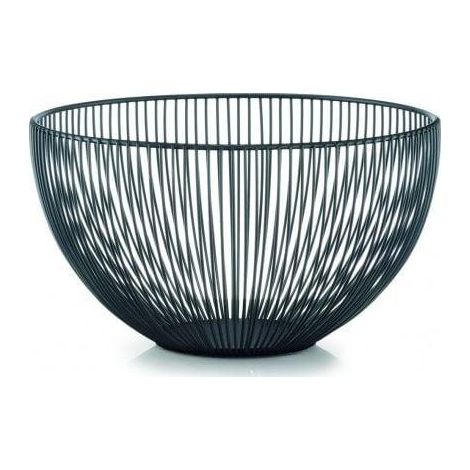 Zeller Cesta Moderna de metal negro mate 25 cm