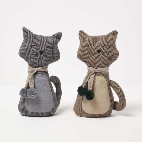 HOMESCAPES Cat Door Stop - Set of 2 - Animal Door Stops (1/5)