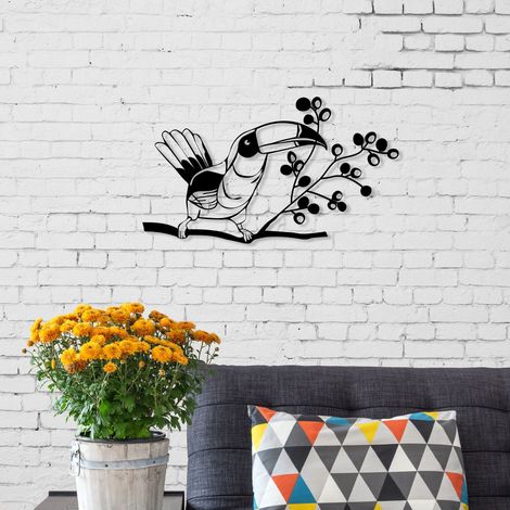 METAL WALL ART NO:22 TOUCAN - Black