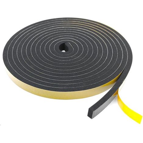 Bande d'étanchéité - 200 x 2 x 1 cm - Noir - Isolation phonique et étanchéité - Mastic pour joints - Mastic auto-adhésif - Matériau EVA - Bande coupe-vent (1/5)