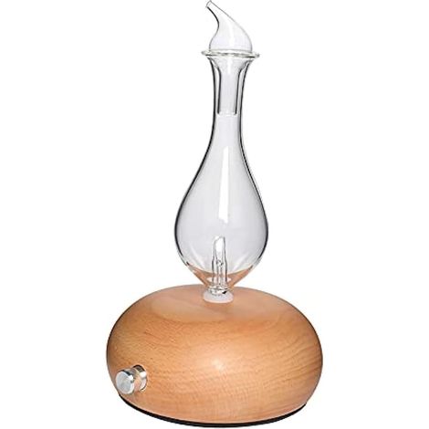 Nebulizing Essential Oil Diffuser, Handmade Glass Aromatherapy Diffuser with Wooden Base, USB Powered for Home or Office (1/5)