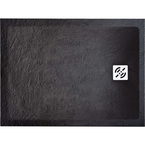 Samo - Receveur de douche rectangle anti-glisse 140 x 90 cm Noir - STONE