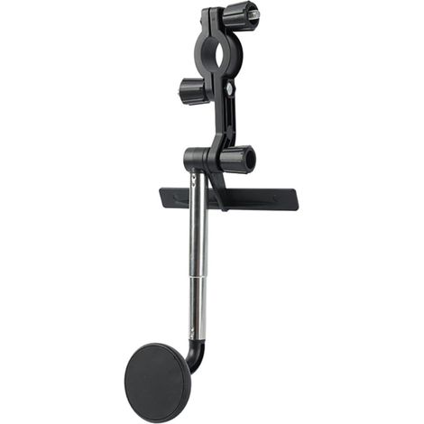 Support de Téléphone Rotatif 360°, Rétroviseur de Voiture Plastique et Magnet Noir, Extensible et Rétractable, pour Mobile et Cellulaire, Installation sur Miroir Intérieur (1/5)