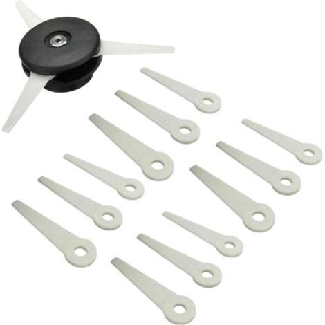 Tête De Débroussailleuse Aluminium Tête De Coupe Herbe Universelle pour Accessoires De Tondeuse À Gazon,avec 12 Pièces Coupées (1/5)