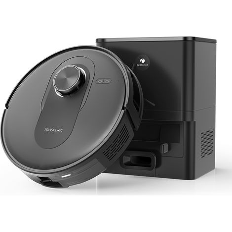Proscenic Q8 MAX - Robot AspiraLavapavimenti - Aspirazione Ultra-Potente 4200Pa - Autonomia 200 Minuti - Navigazione LIDAR - Compatibile con App, Google Home, Alexa, Siri, IFTTT - Nero (1/4)