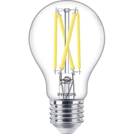 Philips LED Classica E27 5,9W Lampadina Dimmerabile Trasparente