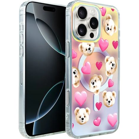 iPhone 16 Pro ibizu California Sunset Hülle mit MagSafe, Farbwechsel, Liebesmotiven, Teddybär und Herzen (1/5)