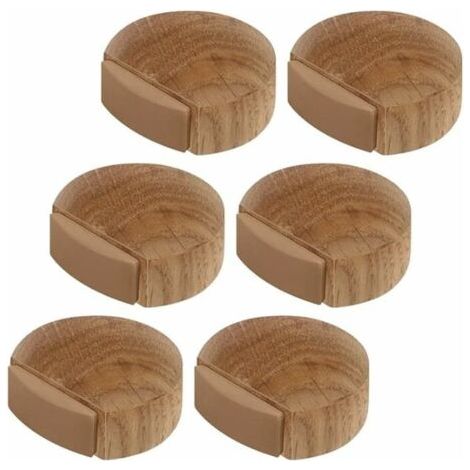 6-piece doorstop set – Self-adhesive wooden doorstops for floors and parquet – Self-adhesive doorstop