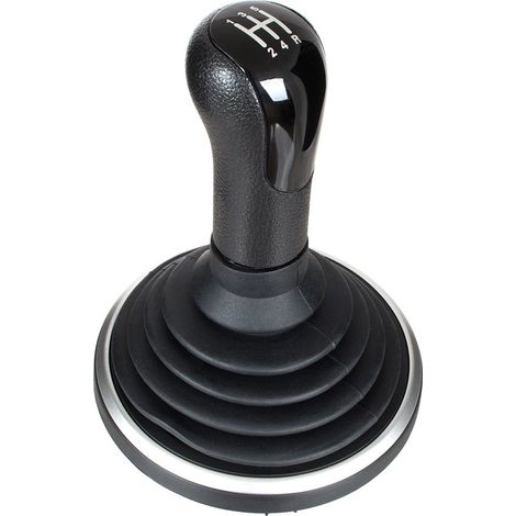 Ford Fiesta V Mk6 02-07 Schaltknauf schwarz + Schaltmanschette schwarz + silber 5-Gang
