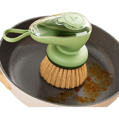 Brosse À Récurer Avec Distributeur De Savon Nettoyage Et Puissant, Prise Brosse À Récurer Évier Pour Casseroles, Plaques Cuisson, Fours À (1/5)