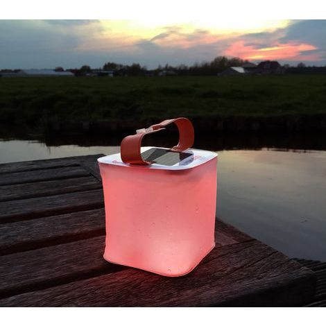 Aufblasbare Camping-Solarleuchte, über USB wiederaufladbare, faltbare LED-Campinglaterne, IP67 wasserdicht, rutschfester Griff, 7 Farben zum Wandern/Angeln/Zelten/Garten/Lesen-Grau (1/5)
