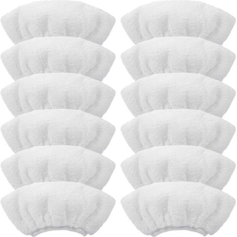 Chiffon de nettoyage - Microfibre - Pour nettoyeurs vapeur - 12 pièces - Pour surfaces délicates Blanc (1/5)