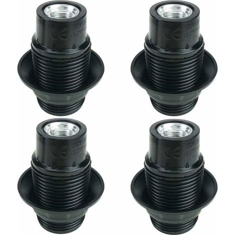 Bardusch-Vis E14 Noir, Support D'ampoule E14, 4 Pièces Douille E14, Ampoule à Douille E14, Adaptateur Noir Socket, Douilles de Lampe Décoration Café Cuisine Cafétéria Industrie et DIY (1/5)