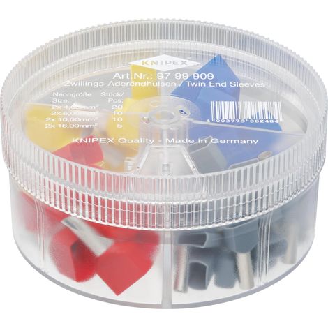 Draper 26155 KNIPEX 97 99 909 Assortment Boxes with 45 Twin Wire Ferrules, 4 parts
