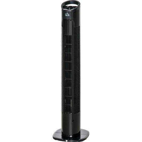 Ventilateur de colonne moderne 3 vitesses avec 70° d'oscillation poignée puissance 50W Ø 20 x 78,5 cm noir