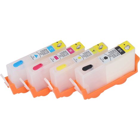 4er-Pack Tintenpatronen (Schwarz, Blau, Magenta, Gelb), Permanentchip, kompatible Nachfüllung für HP Officejet 903, Ersatzpatronen mit hoher Kapazität (1/5)