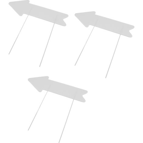 Lot 10 panneaux fléchés vierges blancs double face imperméables en plastique ondulé 43x15cm + 20 piquets de jardin 38cm pour mariage fête (1/5)