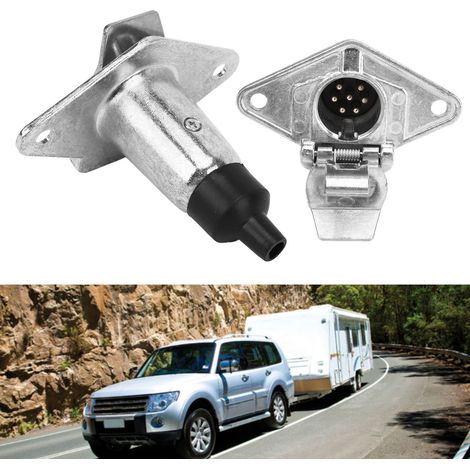 Miniatur-Rundstecker mit 7 Pins aus Metall für die Beleuchtung von Anhängern/Wohnwagen/Wohnmobilen (1/5)