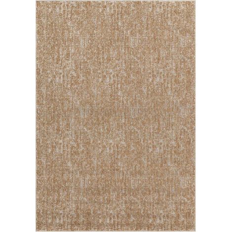 Tapis kilim 240 x 340 cm, faux uni, beige et crème, grand format chaleureux, style ethnique authentique (1/4)
