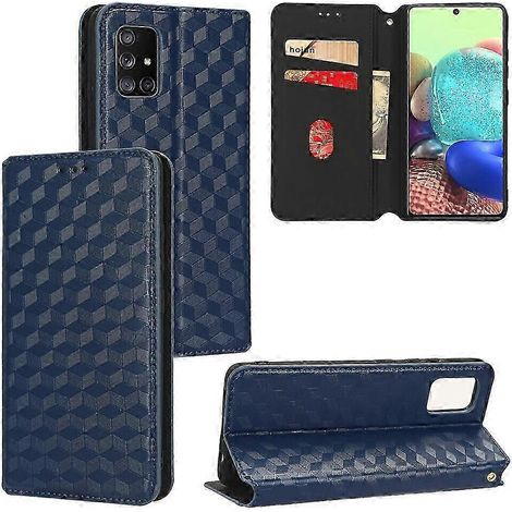 Schutzhülle für Samsung Galaxy A51 4G, Kartenhalter, Klappe, funktionelle PU-Leder-Klappgeldbörsenhülle, kompatibel mit Samsung Galaxy A51 4G (Blau) (1/5)