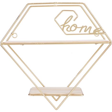 Étagère murale décorative en fer forgé, organisateur pour salon et chambre, rangement déco intérieure (1/5)