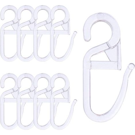 Gardinenhaken, 120 Stück, universelle Clip-Haken, transparente Klapphaken, mit 6 mm Öse, für Gardinenstangen und Vorhangstangen (1/5)