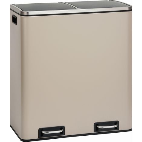SVITA TM2X30 Treteimer 60 Liter Abfalleimer Küchen-Ordnung Taupe