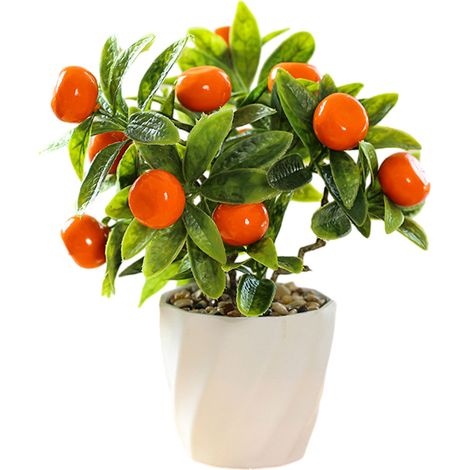 Plante Artificielle - Fruit Faux - Pot Mélamine - Décoration Intérieure Bureau Café Boutique - 1 Pièce (1/5)
