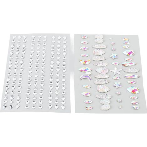 Autocollants strass adhésifs visage, formes variées bijoux scintillants embellissement strass (1/5)